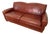 Vintage Ralph Lauren Style Distressed Art Deco Leather Sofa For Sale