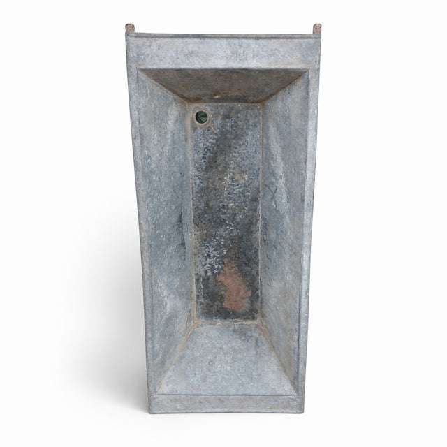 Large Vintage Galvanized Steel Farmhouse Sink, 1950s For Sale - Image 6 of 9