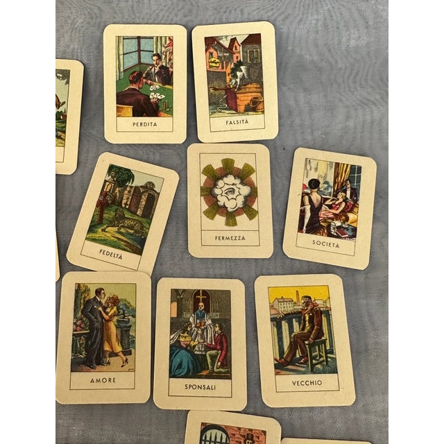 1940s Vintage Italian Fortune Telling Tarot Playing Cards For Sale - Image 5 of 17