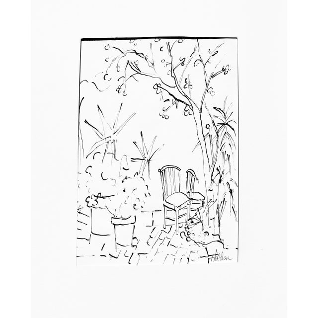 2020s "California Garden" Ink Drawing by Martha Holden For Sale - Image 5 of 5