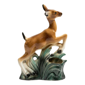 Mid Century Ceramic Deer Planter
