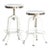 Pr. Of Vintage Restoration Hardward Adjustable White Bar Stools For Sale