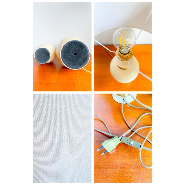 Vintage French Table Lamps in Ivory / Gold Crackled Ceramic from Maison Le Dauphin, 1970s, Set of 2 For Sale - Image 12 of 13