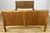 Vintage French Louis XVI Double Bed Frame in Oak with Carved Headboard For Sale - Image 4 of 11