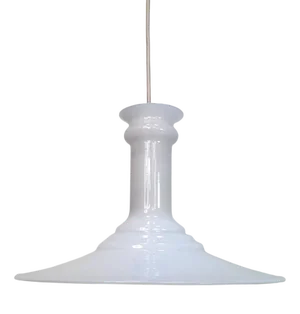 Danish Early Edition Model Mythos Opaline Glass Hanging Lamp by Michael Bang for Royal Copenhagen / Holmegaard, 1970s