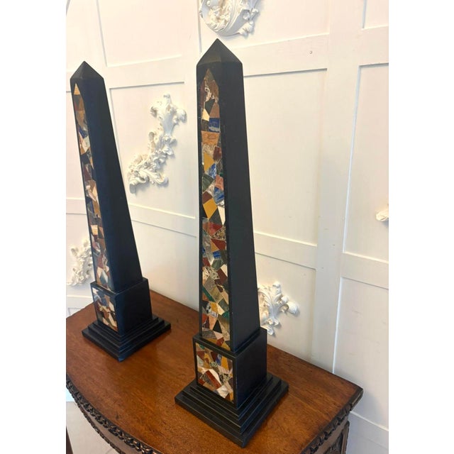 Antique Art Deco Italian Specimen Marble Pietra Dura Decorative Objects, 1920, Set of 2 For Sale - Image 6 of 15