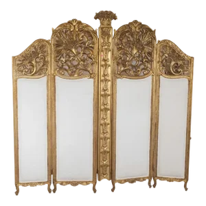 Antique Gilded Wooden Partition Screen