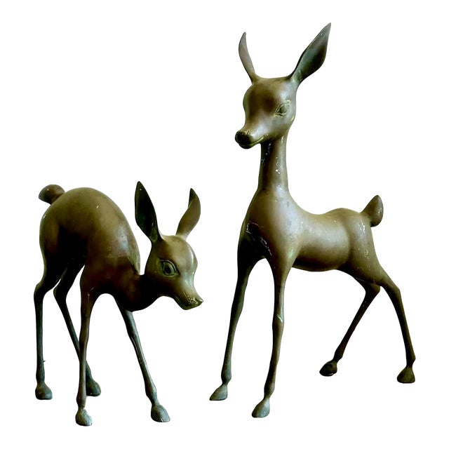 Vintage Boho Brass Deer - Set of 2 For Sale