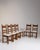 Wood 1970-1979 France Weathered Honey Oak Set Of Five Ladder-Back Chairs For Sale - Image 7 of 11