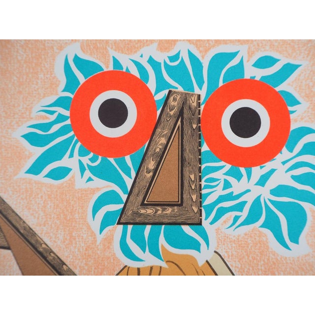 Enrico Baj, Hibou, Lithograph For Sale - Image 5 of 6