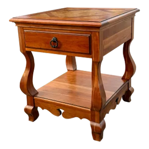 Harden Solid Cherry and Burled Wood Rustic Oversized End Table
