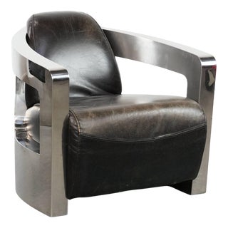 Aviator Armchair with Aluminum Frame For Sale