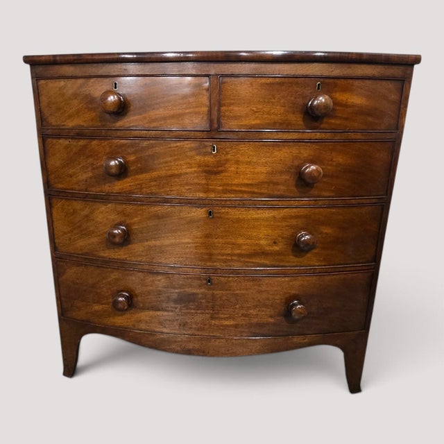 Mahogany Bow Front Chest Drawers, 1810 For Sale - Image 13 of 13