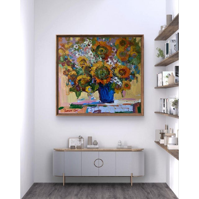 Expressionism Oil Painting Sunny Flowers Oksana Ivanyuk For Sale - Image 3 of 9