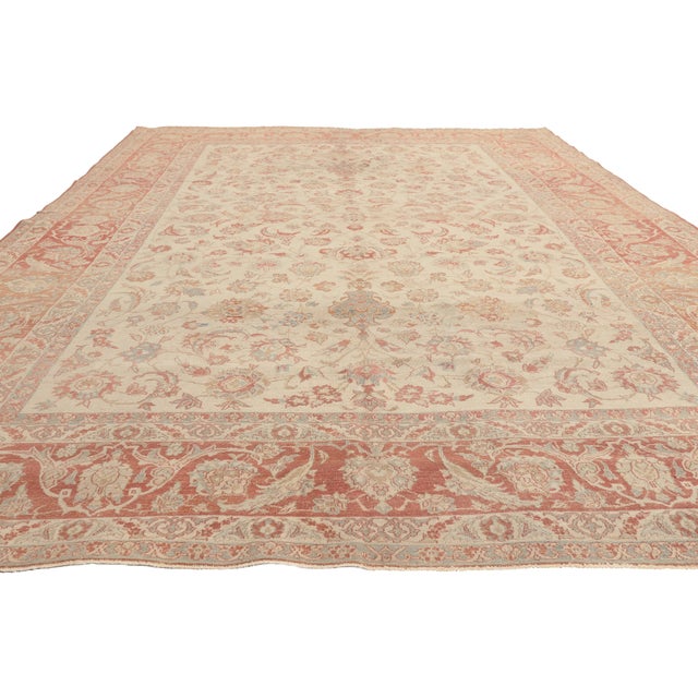 Rustic Antique Persian Isfahan Rug, 08'00 X 12'02 For Sale - Image 3 of 10
