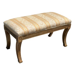 Dennis & Leen Regency Style Upholstered Bench For Sale