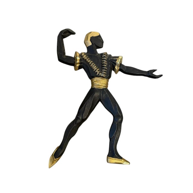 Vintage, Set of 3, MCM Black & Gold Bronze Ballerina Man Women Dancing, Wall Art, Home Decor, 10" For Sale - Image 10 of 10