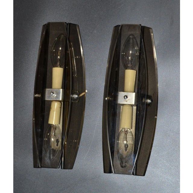 Vintage Fontana Arte Style Sconces - Pair For Sale - Image 9 of 12