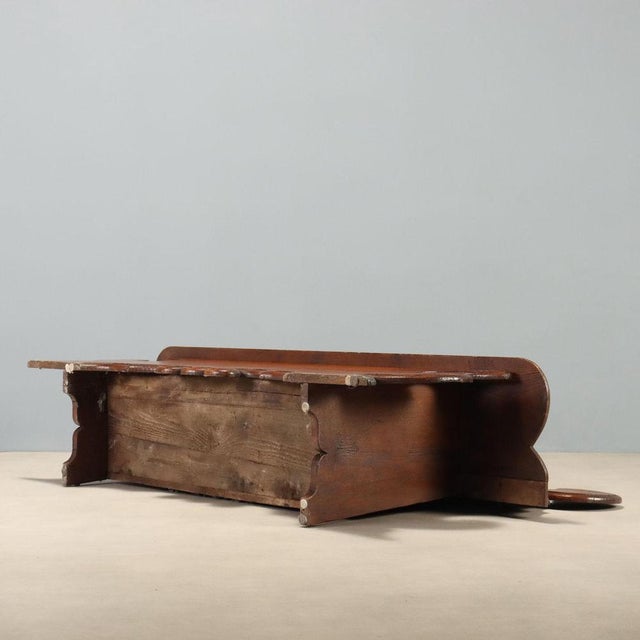 Antique Bench in Stained Walnut and Oak, 1800s For Sale - Image 9 of 10