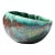 Vintage 1970s Tony Evans Signed Raku Pottery Centerpiece Bowl – Iridescent Peacock & Copper Luster (#73) For Sale
