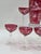 Antique Edwardian Wine Cranberry Glass Engraved Etched & Pitcher - 9pcs For Sale - Image 11 of 12