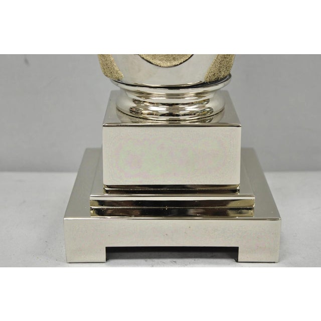 Contemporary Modern Silver & Gold Ceramic "Allegheny" Table Lamp by Uttermost For Sale - Image 9 of 13