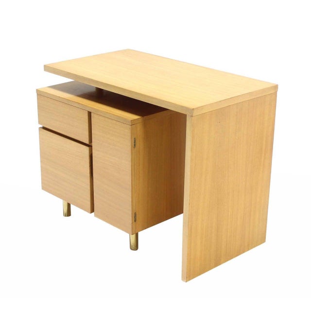 Revolving Folding Mid-Century Modern Desk Writing Table Cabinet Hide Away
