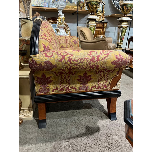 Mariner Luxury Red Floral Louis XVI "Volga" Sofa For Sale - Image 4 of 4