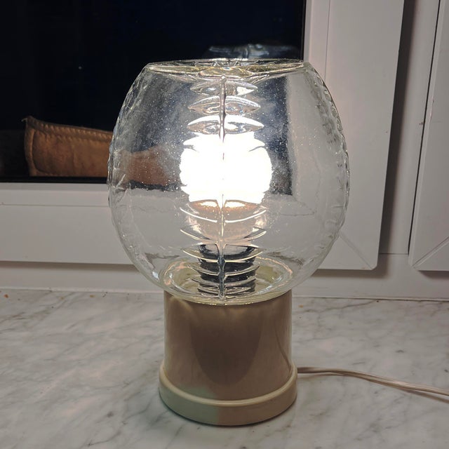 White Modernist Bedside Lamp, Massive Belgium, 1970s. For Sale - Image 8 of 12