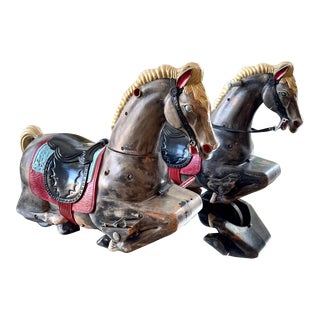 Set of 2 Mid 20th Century Tony the Pony Mechanical Ride-On Horses by Marx Company For Sale
