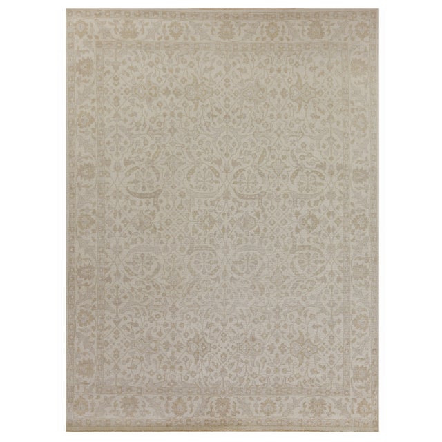 Ivory Vith Ivory Hand knotted Wool Area Rug - 8'x10' For Sale - Image 8 of 8