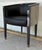 Original retail $6800, stylish Jonathan Charles Terra Barrel Back Dining Chairs Pair, dark gray lacquers wood saver...