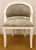 Stylish Modern made Goods Sylvia White Side Chair, gray and white pebble upholstery, white wood frame, showroom floor...