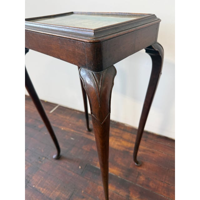 19th Century Antique Queen Anne Style Tapestry Top Occasional Table For Sale - Image 5 of 11