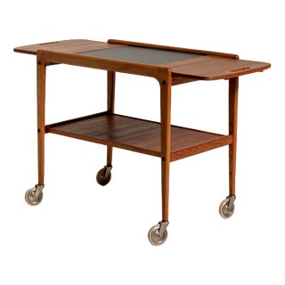 Oak and Teak Thea Trolley by Yngve Ekström for Swedese, 1960s For Sale