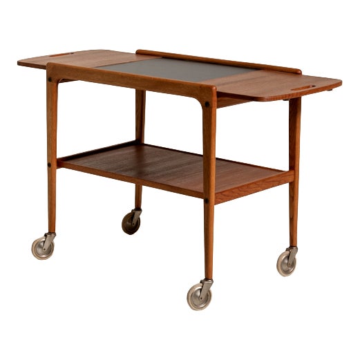 Oak and Teak Thea Trolley by Yngve Ekström for Swedese, 1960s For Sale
