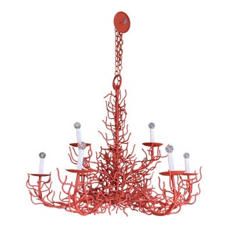 Vintage Red Coral Chandelier For Sale