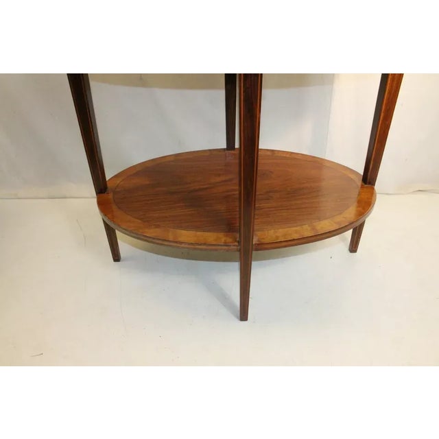 19th Century Sheraton Inlaid Marquetry Rosewood & Satinwood Oval Center Table For Sale - Image 10 of 10