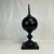 Mid 20th Century Mid-Century Art Deco Large Scale Black Metal Obelisk With Orb Globe For Sale - Image 5 of 10