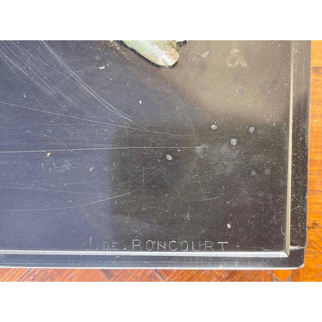 Black Spelter and Marble Sculpture by Jean De Roncourt, 1930 For Sale - Image 8 of 11