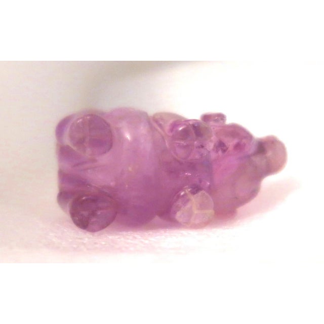 Miniature Hand-Carved Piglet of Amethyst Stone, Birth Stone for February! For Sale In Miami - Image 6 of 11