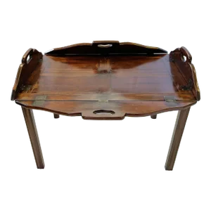 Early 1900's English Mahogany Butler's Tray Coffee Table