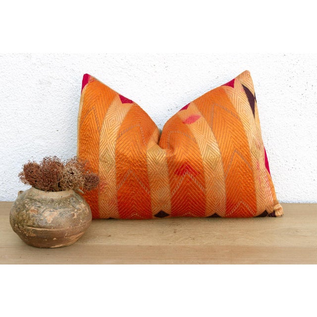 Amritsar Radiant, Heirloom Bagh Phulkari Pillow For Sale In Los Angeles - Image 6 of 6