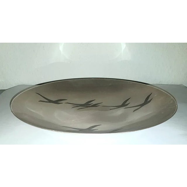 Mid-Century Silvered Ikora Wallplate With Wildgoose from WMF, 1960s, in Very Good conditions. Designed 1960 to 1969 This...