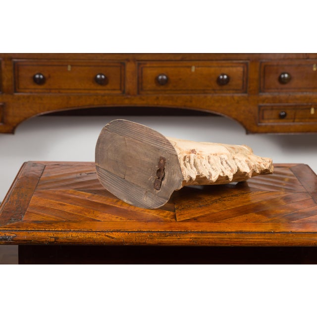 An American carved wooden horse head fragment from the mid-20th century, with nicely weathered patina. Made in America...