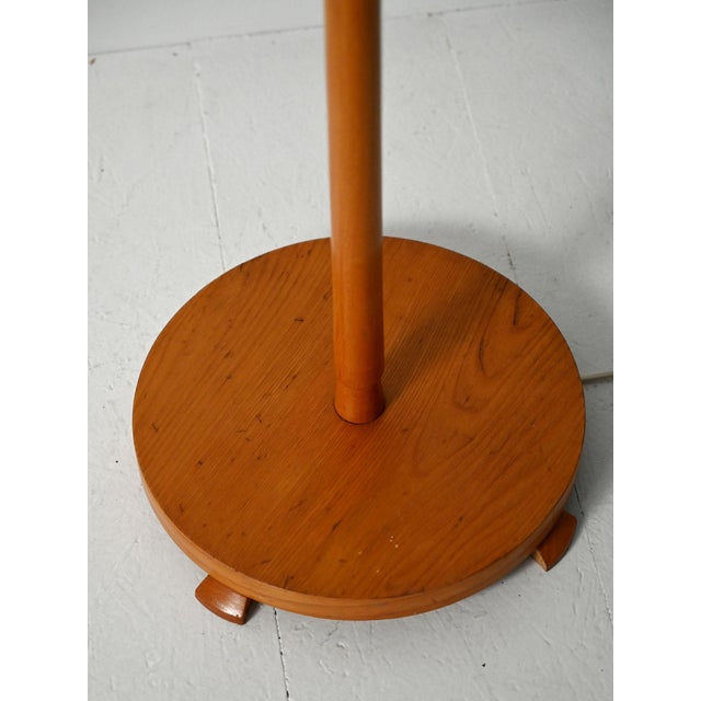 Mid-Century Scandinavian Floor Lamp in Oak and Metal, 1960s For Sale - Image 9 of 11