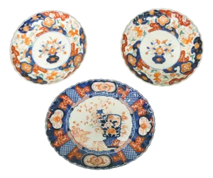 Antique Ironstone Imari Plates, 19th Century, Set of 3