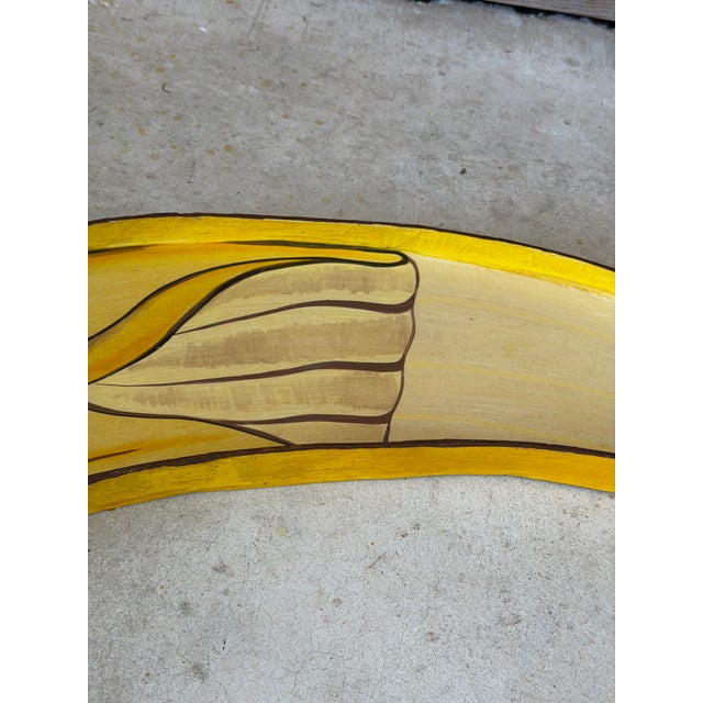 Vintage Hand Painted Papier-Mâché Banana Serving Tray, Made in Mexico For Sale - Image 4 of 12
