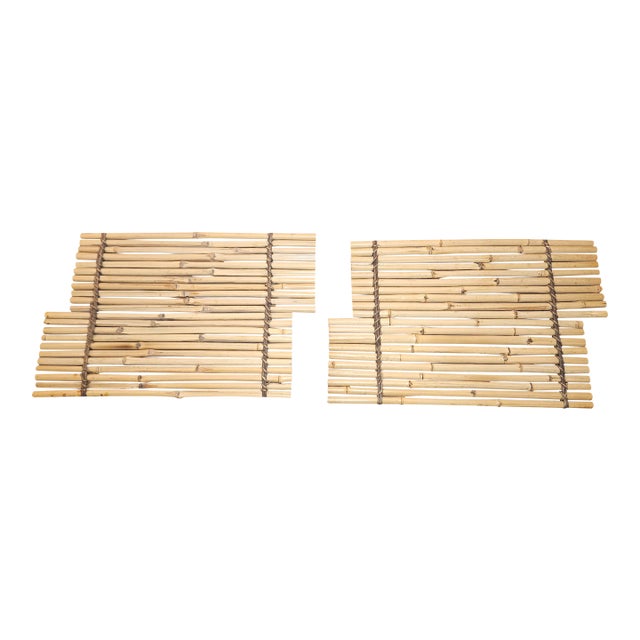 Pair of Vintage Bamboo Place Mats For Sale
