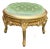 1980s Italian Rococo Gold Beech Green Velvet Bench For Sale